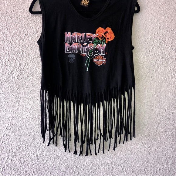 Vintage Harley Davidson Fringe Tank Top - Picture 2 of 8